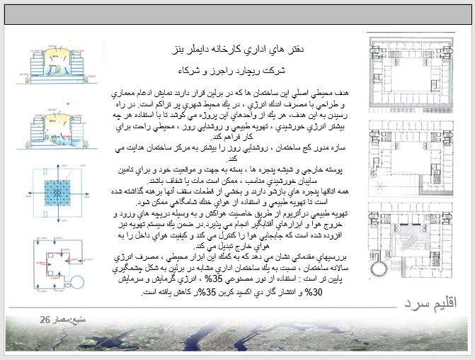 پاورپوینت معماری فرایند و روش اقلیم گرا